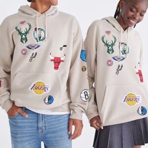 NBA Team Logo Beige Hoodie